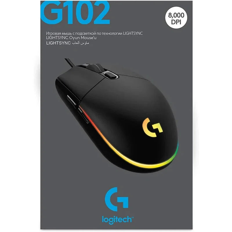Logitech G102 Wired Gaming Mouse – 8000 DPI, RGB Lighting