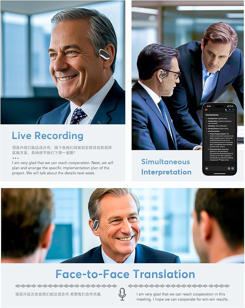 UYUXIO AI Translator Earbuds 3-in-1 OWS Headphones