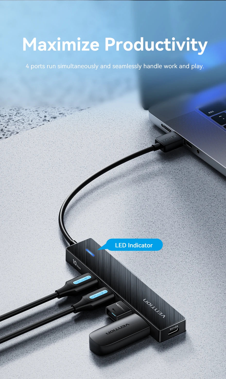 Vention USB 3.2 Hub 4-Port Splitter Adapter