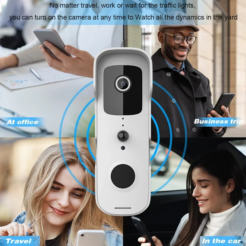 TuyaSmart 1080P WiFi Video Doorbell – Waterproof, Night Vision, Smart Intercom Camera
