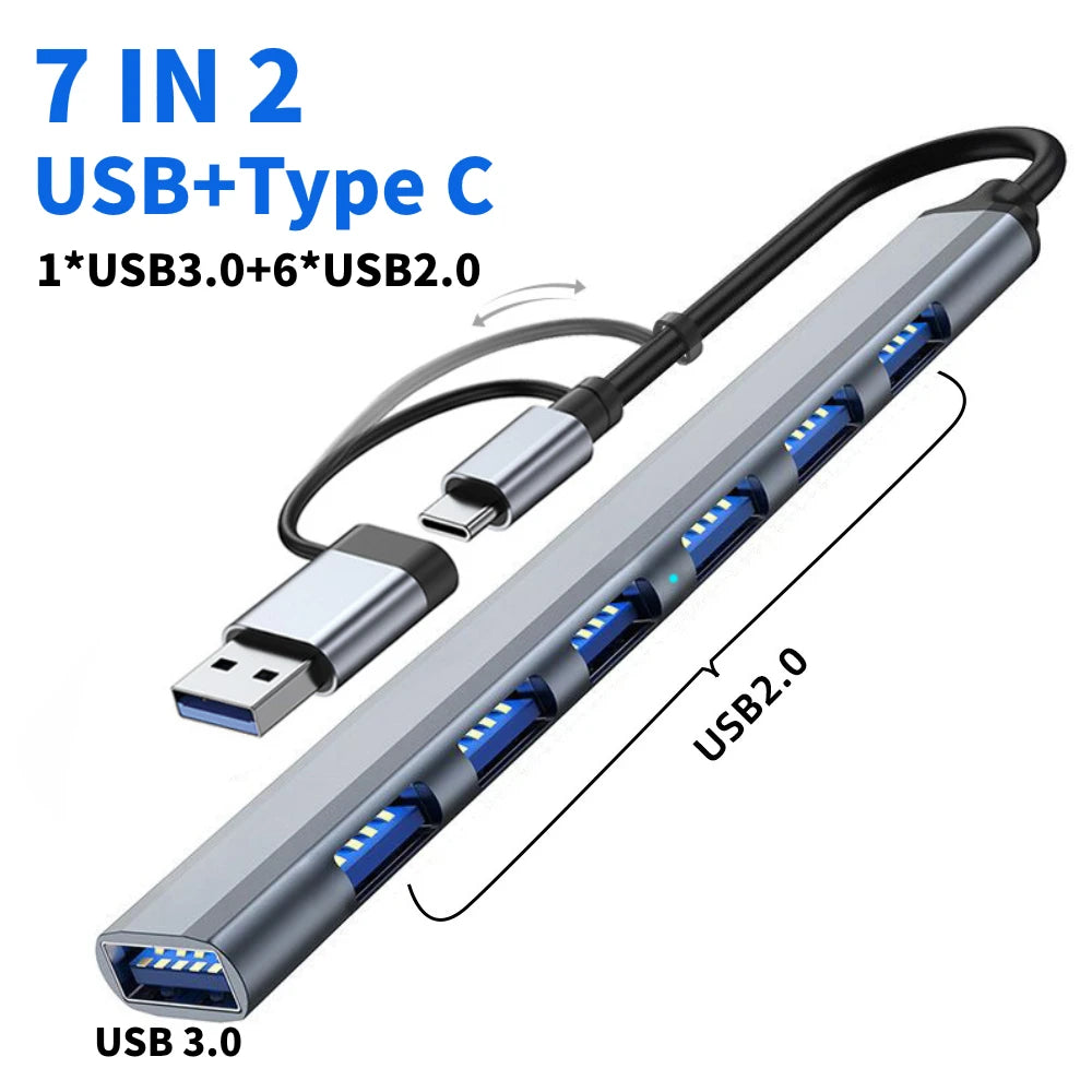 USB 3.0 Type-C Docking Station – Multiport Hub with SD/TF Card Reader & Audio for MacBook Pro