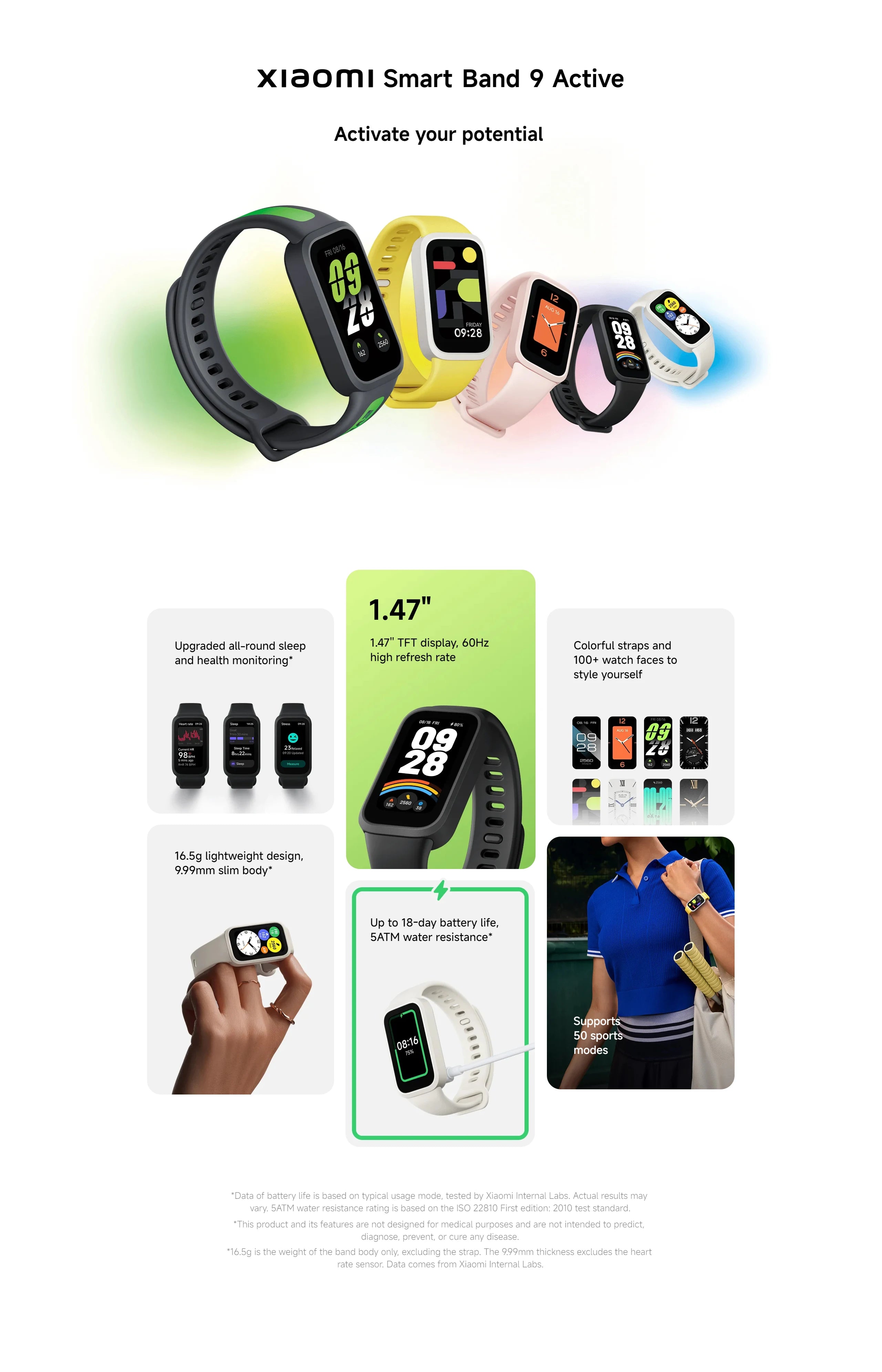 Xiaomi Smart Band 9 Active Global Version 1.47''