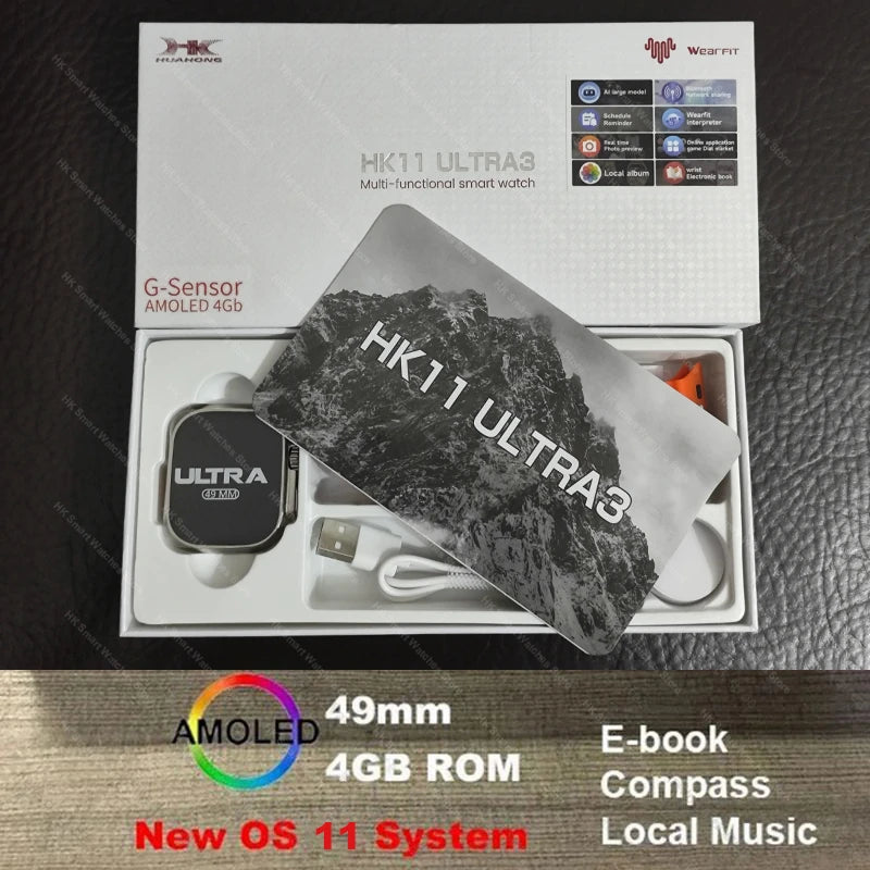 HK11 Ultra 3 Smartwatch 2025 49mm AMOLED NFC