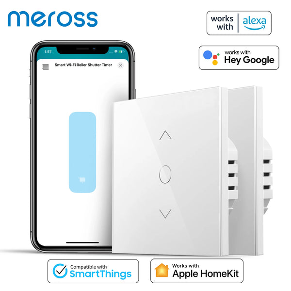 Meross HomeKit Smart Roller Shutter Switch – WiFi Curtain & Blind Motor Controller for Siri, Alexa, Google Home