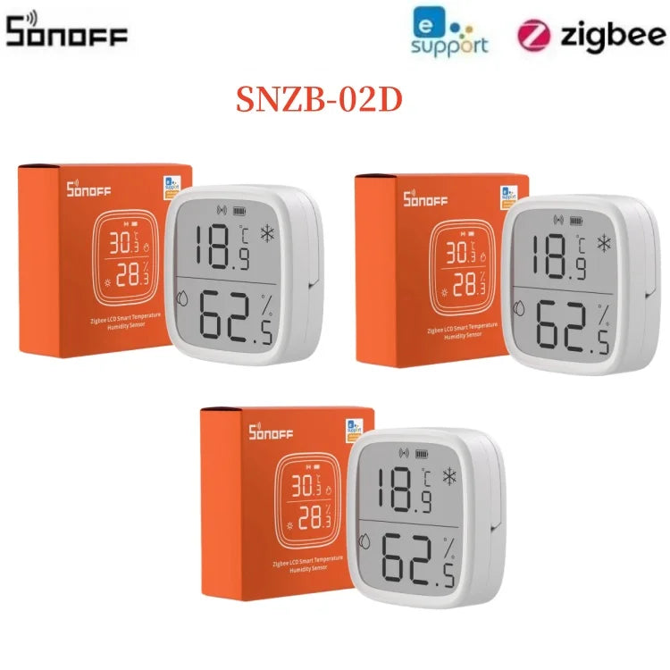 SONOFF SNZB-02D Zigbee Temperature & Humidity Sensor – LCD Display, Works with Alexa & Google Home