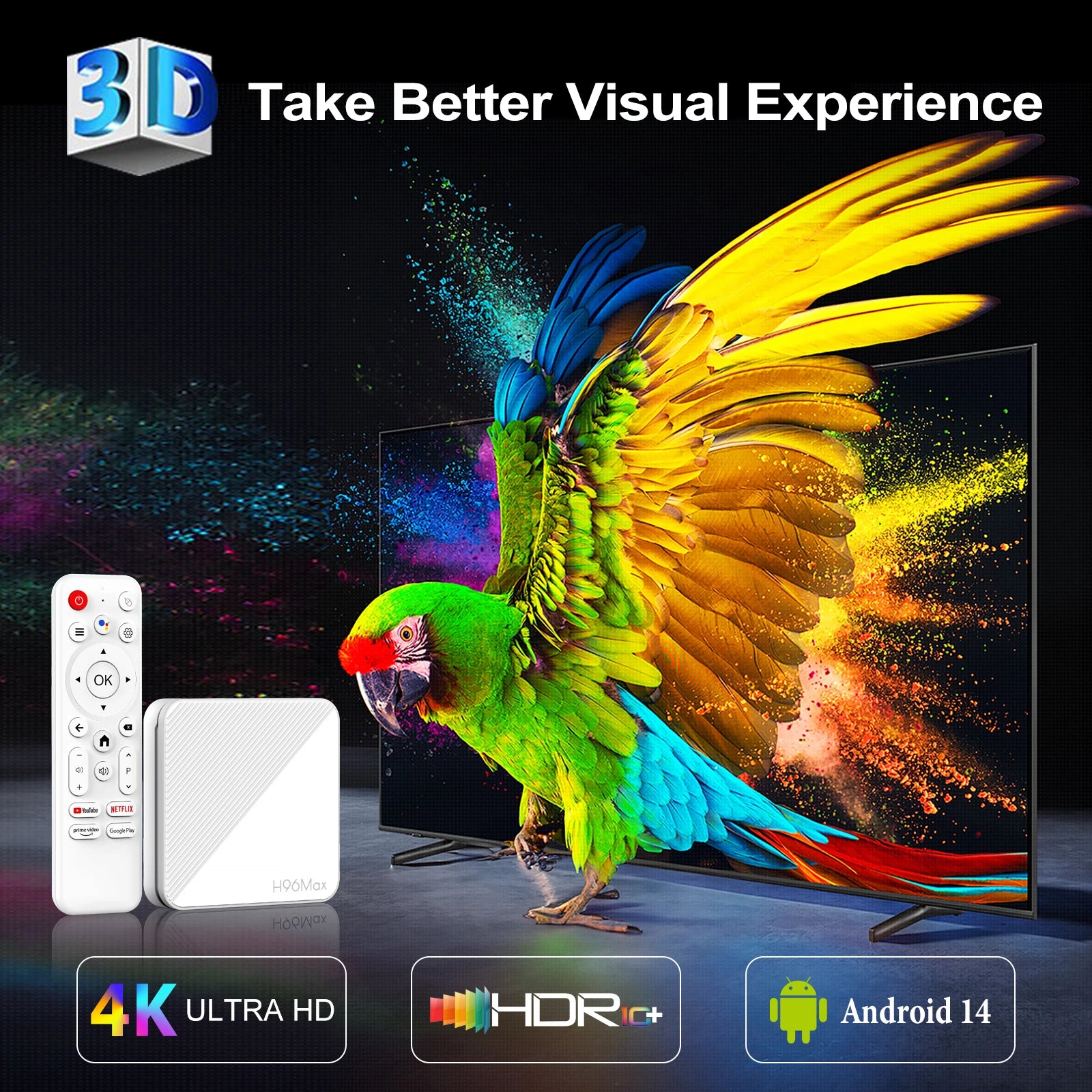 H96 Max H313 Smart TV Box – Android 14, WiFi 6, 4K UHD