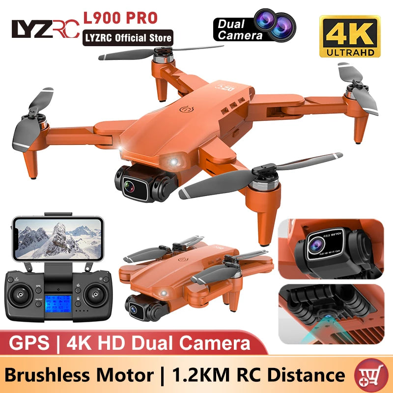 LYZRC L900 Pro GPS Drone – 4K Dual Camera 5G WiFi Foldable FPV Quadcopter
