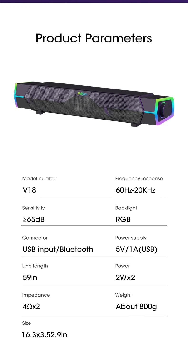 4D Bluetooth Soundbar Speaker with Subwoofer