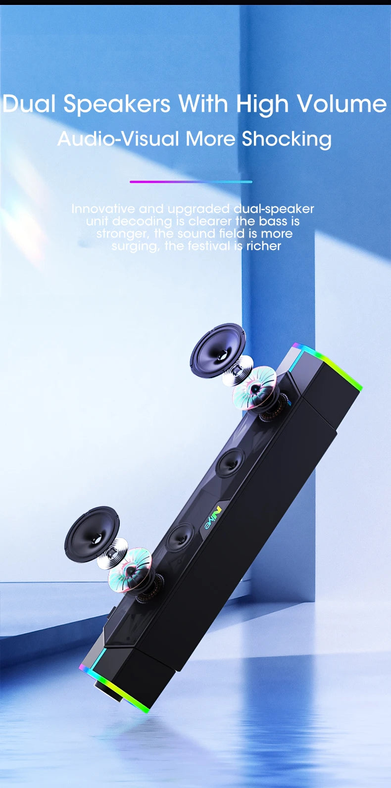 4D Bluetooth Soundbar Speaker with Subwoofer