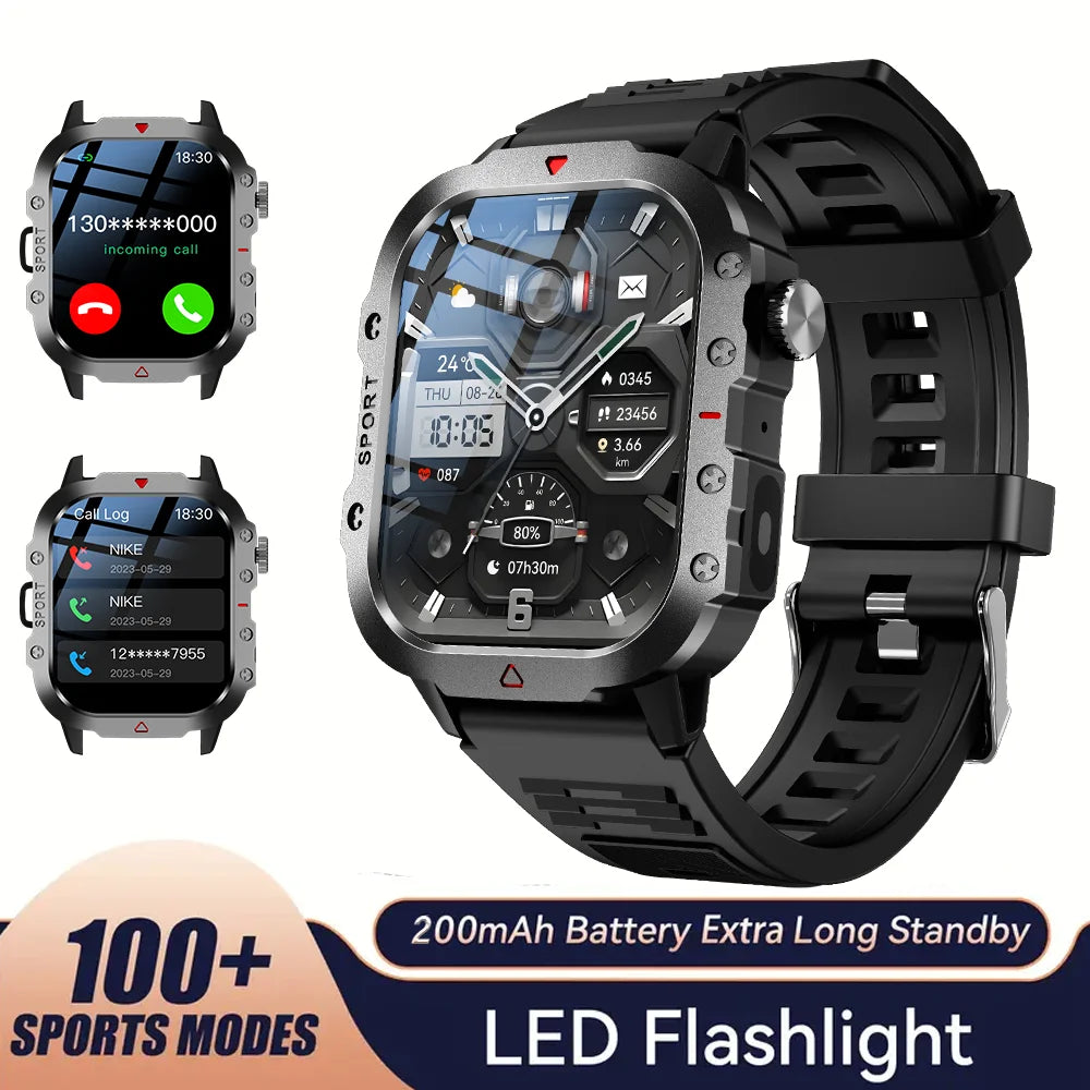 KESHUYOU Outdoor Sports Smartwatch with Flashlight & Bluetooth Calling