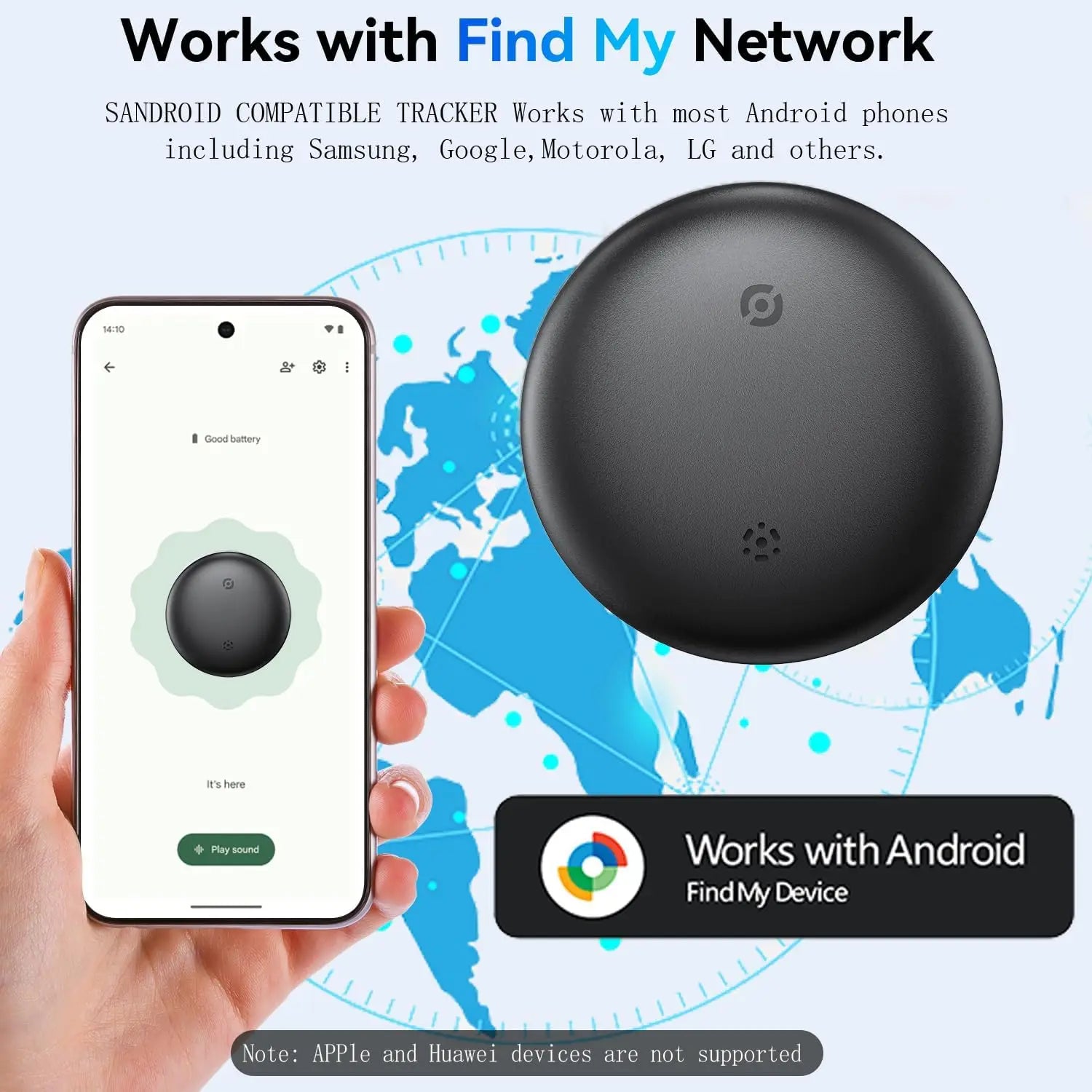 Android Bluetooth GPS Tracker – Smart Waterproof Locator for Keys, Bags, Pets & More