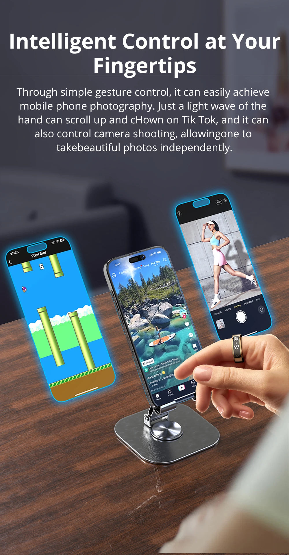 COLMI R12 Smart Ring 2025 with Display & Wireless Charging