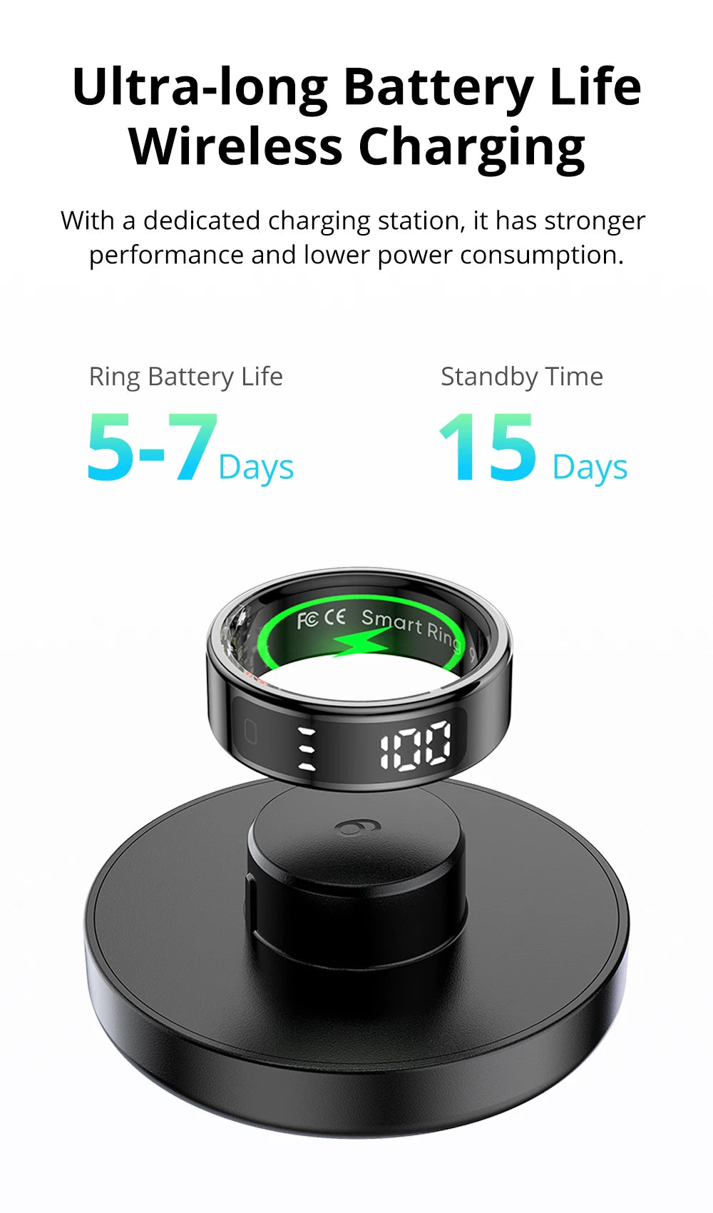 COLMI R12 Smart Ring 2025 with Display & Wireless Charging