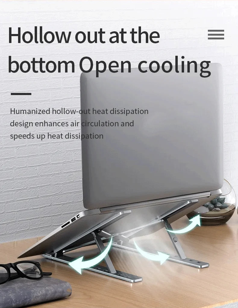 Foldable Adjustable Laptop Stand – Portable Aluminum Alloy Notebook Holder