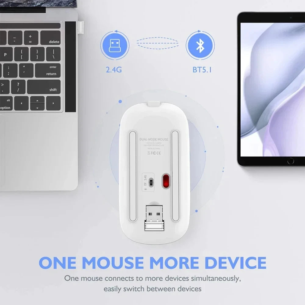 Rechargeable Dual-Mode Wireless Mouse with LED
