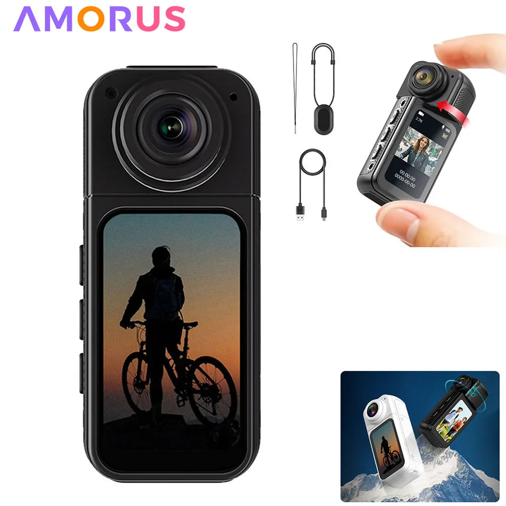 AMORUS Mini 2.7K Thumb Action Camera