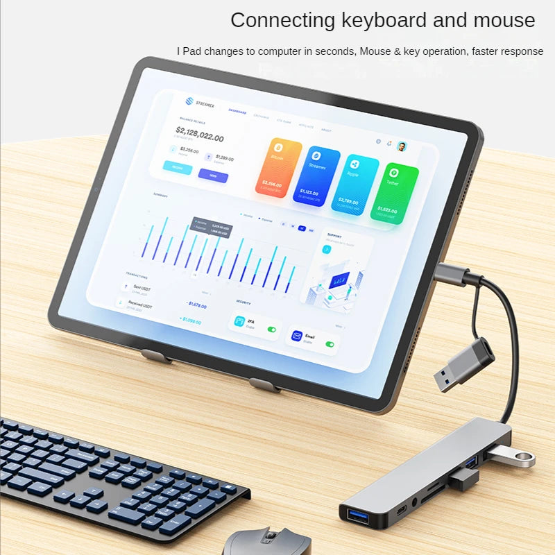 USB 3.0 Type-C Docking Station – Multiport Hub with SD/TF Card Reader & Audio for MacBook Pro