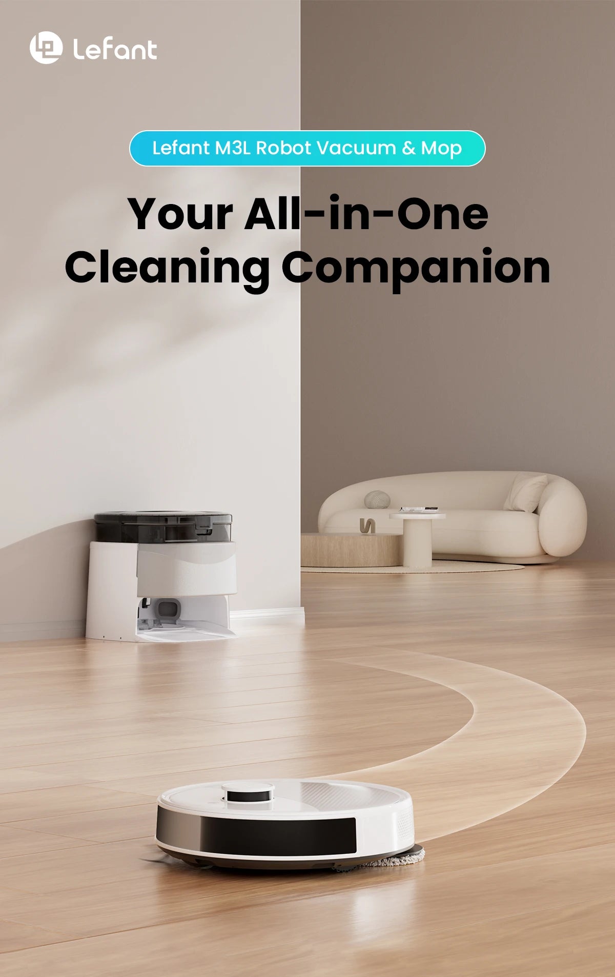 Lefant M3 Robot Vacuum Cleaner with Mapping & Auto Cleaning Station